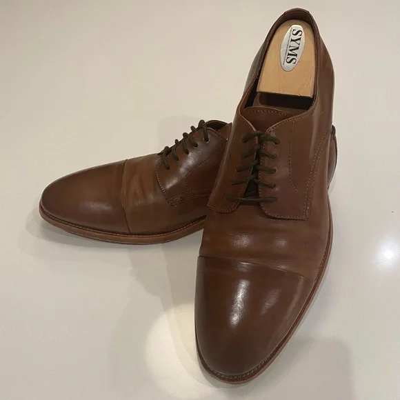 Aquila Tan Dress Shoes Size 43, US Size 10 Aquila Cabo Woven Derby | David Jones main image 3